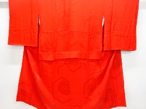 アンティーク　亀甲に花模様織出し長襦袢